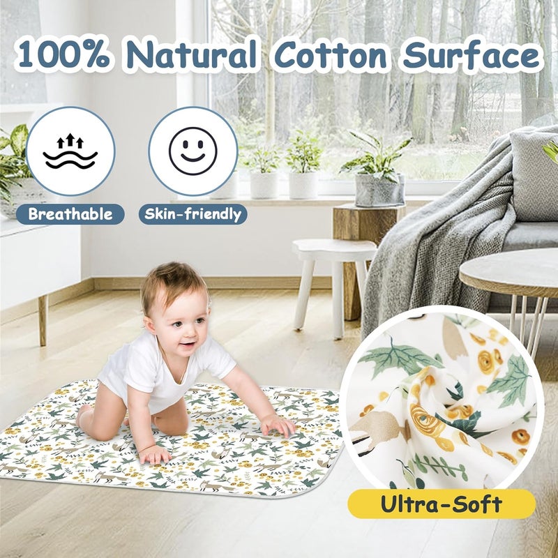 Coinarin Baby Diaper Changing Pad – 31.5" x 21.5" Extra Large Waterproof Absorbent Portable Changing Mat, Reusable Changing Pad Liner for Travel or at Home Use(Fox) - Image 2